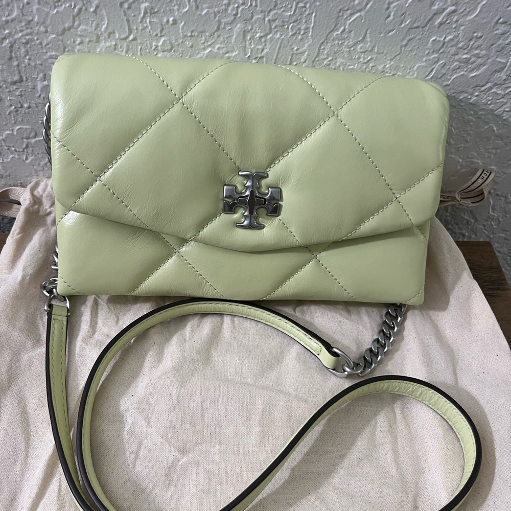 Tory Burch Quilted Crossbody Bag - Soft Green NWOT